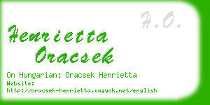 henrietta oracsek business card